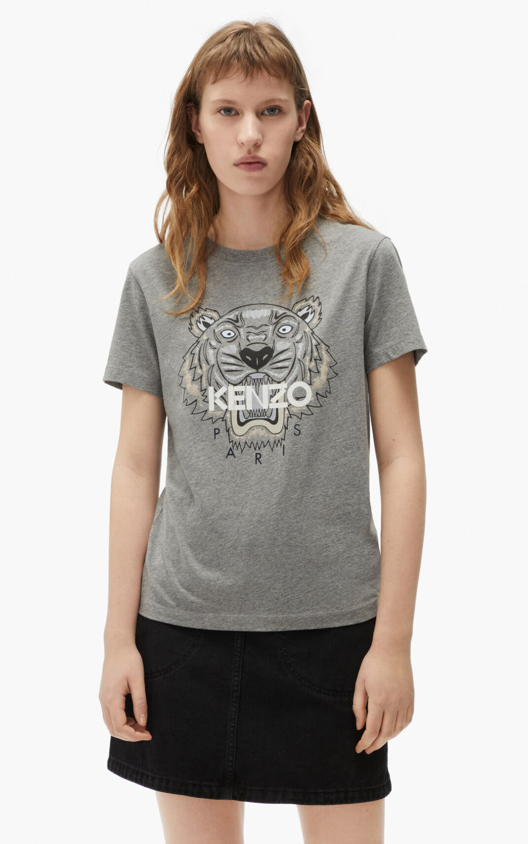 T Shirt Kenzo Femme Tiger Grise FCVEI-6209